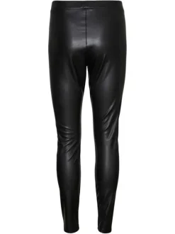 Legging noir uni avec une coupe skinny et une taille élastiquée