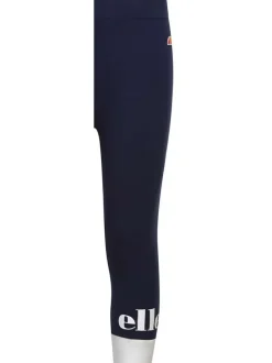 Legging taille basse en coton marine uni avec une coupe skinny et logo floqué