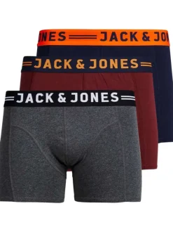 Lot de 3 Boxers classique en coton multicolores unis à taille élastiquée