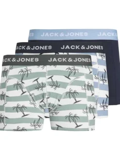 Lot de 3 Boxers classiques en coton multicolore uni avec imprimé rayures