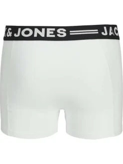 Lot de 3 boxers classiques en coton noir, gris et blanc uni avec gros logo