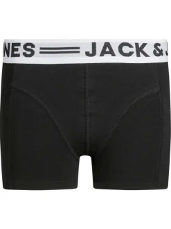 Lot de 3 boxers classiques en coton noir, gris et blanc uni avec gros logo