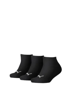 Lot de 3 chaussettes noires unies avec logo de la marque brodé en blanc