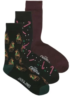 Lot de 3 paires de chaussettes hautes multicolores à motifs avec une coupe haute