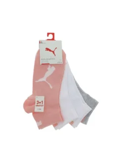 Lot de 4 paires de chaussettes basses en coton mélangé tricolore