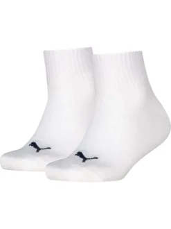 Lot de 2 paires de chaussettes basses blanches unies avec le logo imprimé