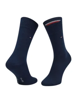 Lot de 2 paires de chaussettes en coton mélangé bleues unies coupe hautes