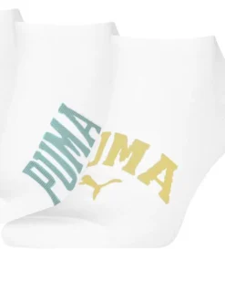 Lot de 3 paires de chaussettes basses blanches unies avec le nom de la marque