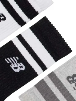 Lot de 3 paires de chaussettes hautes multicolores rayées avec logo imprimé