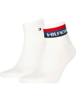 Lot de 2 paires de chaussettes basses blanches unies et à imprimé