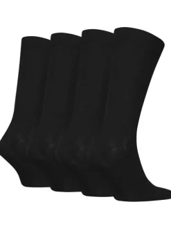 Lot de 4 paires de chaussettes hautes noires unies à coupe haute