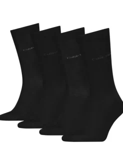 Lot de 4 paires de chaussettes hautes noires unies à coupe haute