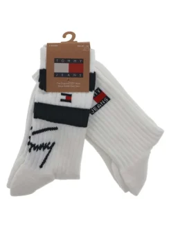 Lot de 2 paires de chaussettes hautes en coton mélangé blanches unies