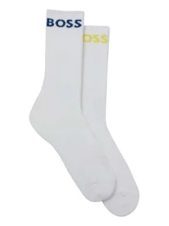 Lot de 2 paires de chaussettes hautes blanches unies coupe haute