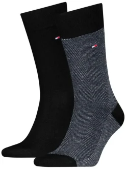 Lot de 2 paires de chaussettes en coton mélangé noires coupe haute