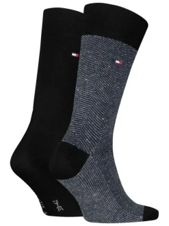 Lot de 2 paires de chaussettes en coton mélangé noires coupe haute