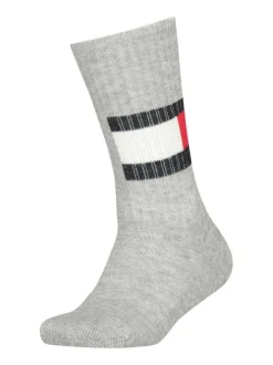 Lot de 2 paires de chaussettes hautes gris et noir unies avec une coupe haute et un imprimé chiné