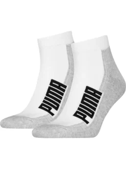 Lot de 2 paires de chaussettes mi-hautes en coton mélangé blanches unies