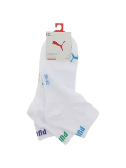 Lot de 3 paires de chaussettes basses en coton mélangé blanches unies