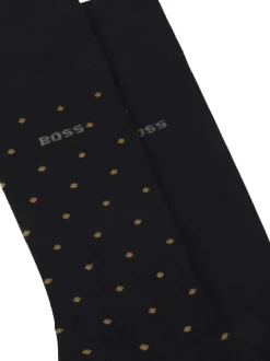Lot de 2 paires de chaussettes en coton noires à coupe haute