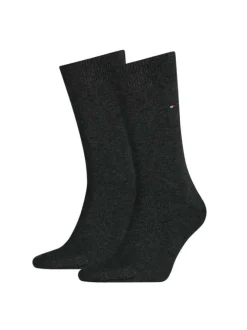 Lot de 2 paires de chaussettes hautes Grande Taille anthracite en coton mélangé unies
