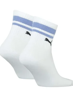 Lot de 2 paires de chaussettes blanches unies avec une coupe mi-haute