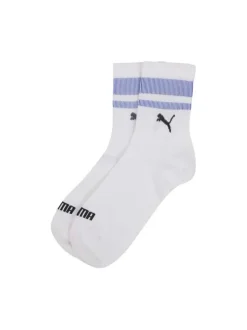 Lot de 2 paires de chaussettes blanches unies avec une coupe mi-haute
