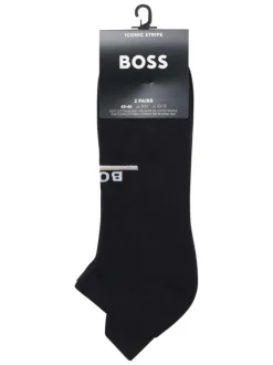 Lot de 2 paires de chaussettes basses et épaisses en coton noires