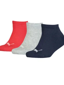 Lot de 3 paires de chaussettes bleues unies avec logo pour garçon en coton