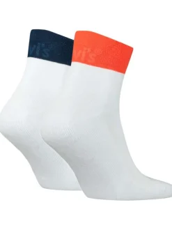 Lot de 2 paires de chaussettes sport blanches, coupe basse en coton mélangé