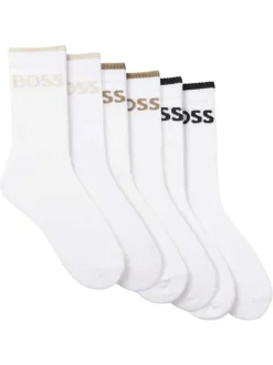 Lot de 6 paires de chaussettes mi-hautes en coton mélangé blanches