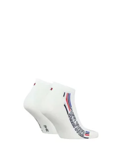 Lot de 2 paires de chaussettes en coton mélangé blanches unies coupe courte