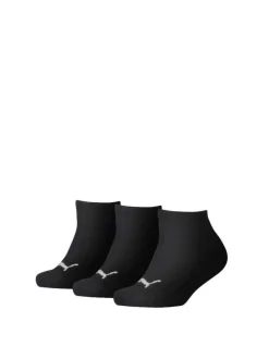 Lot de 3 paires de chaussettes mi-hautes noires unies avec logo brodé en blanc
