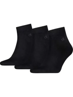Lot de 3 paires de chaussettes basses en coton mélangé noires unies