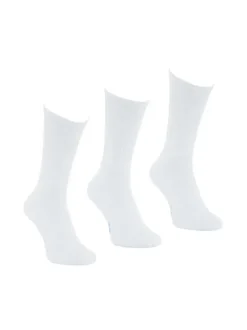 Lot de 3 paires de chaussettes hautes blanches brodées en mutlicolore
