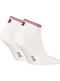 Lot de 2 paires de chaussettes basses en coton blanches unies