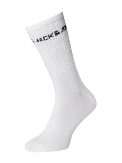 Lot de 5 paires de chaussettes hautes en coton mélangé blanches unies coupe haute