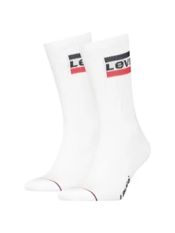 Lot de 2 paires de chaussettes hautes blanches en coton mélangé unies avec une coupe haute