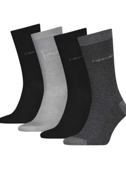 Lot de 4 paires de chaussettes hautes grises unies avec une coupe haute