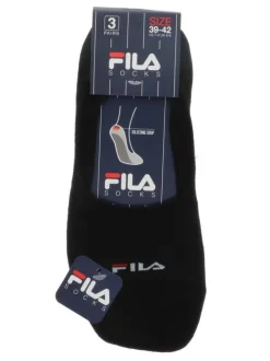 Lot de 3 paires de chaussettes noires invisibles à logo brodé sur le dessus
