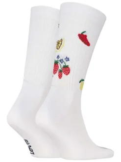 Lot de 2 paires de chaussettes en coton mélangé multicolores ornées de fruits