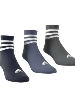 Lot de 3 paires de chaussettes basses multicolores rayées avec logo sur le bout