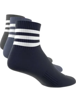 Lot de 3 paires de chaussettes basses multicolores rayées avec logo sur le bout
