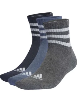 Lot de 3 paires de chaussettes basses multicolores rayées avec logo sur le bout