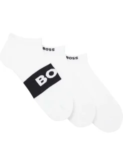 Lot de 3 paires de chaussettes basses et épaisses en coton blanches