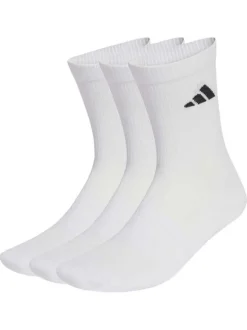 Lot de 3 paires de chaussettes hautes en coton blanches finition bord-côte