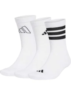 Lot de 3 paires de chaussettes mi-hautes blanches unies différentes