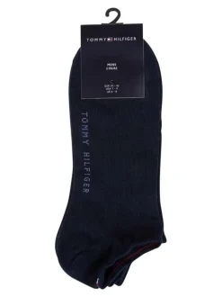 Lot de 2 paires de chaussettes basses en coton mélangé bleues unies coupe courte