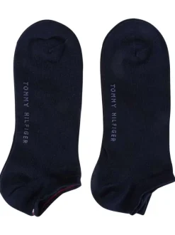 Lot de 2 paires de chaussettes basses en coton mélangé bleues unies coupe courte
