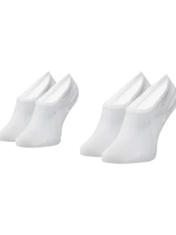 Lot de 2 paires de chaussettes basses en coton mélangé blanches coupe courte